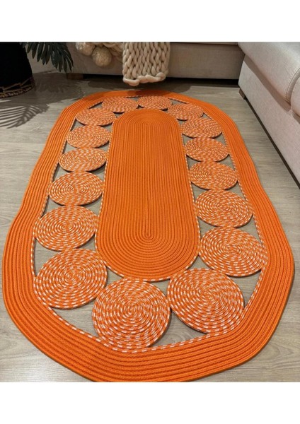 My Doğa Store Hasır Jüt Halı El Örgüsü Halı Kilim Yıkanabilir Çift Taraflı Oval