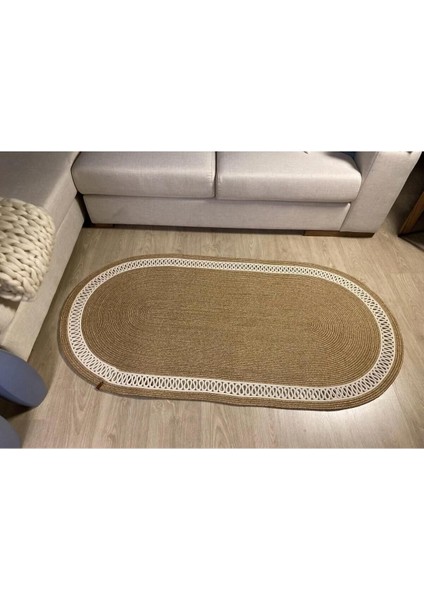 Hasır Jüt Halı El Örgüsü Halı Kilim Yıkanabilir Çift Taraflı Oval fırsatları