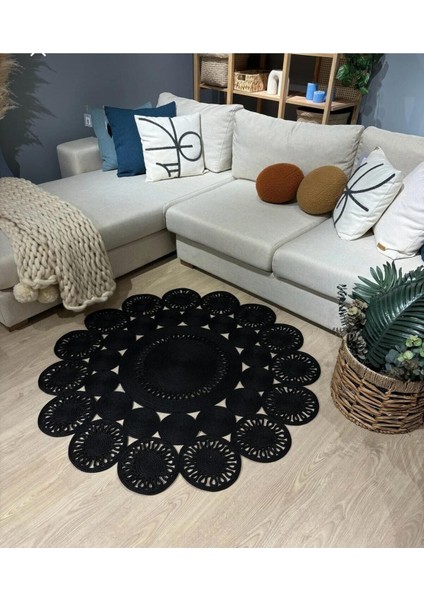 Hasır Jüt Halı El Örgüsü Halı Kilim Yıkanabilir Çift Taraflı Yuvarlak fiyatları