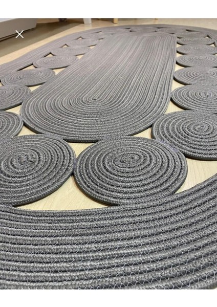 Hasır Jüt Halı El Örgüsü Halı Kilim Yıkanabilir Çift Taraflı Oval fırsatları