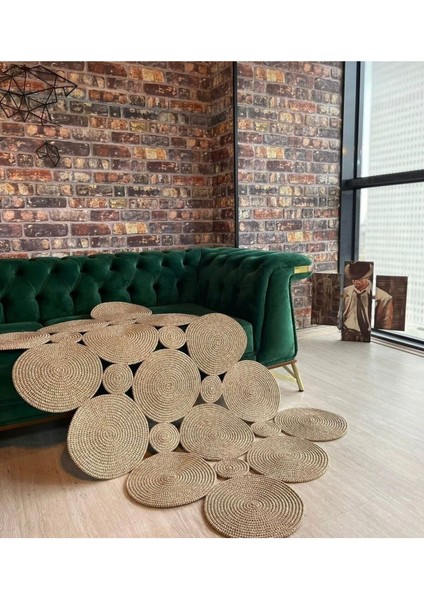 Hasır Jüt Halı El Örgüsü Halı Kilim Yıkanabilir Çift Taraflı modelleri