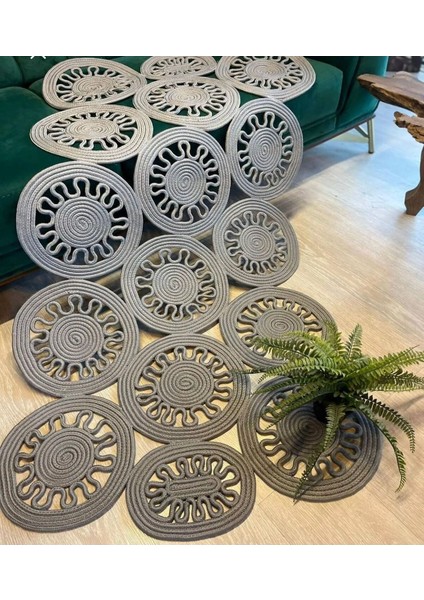 Hasır Jüt Halı El Örgüsü Halı Kilim Yıkanabilir Çift Taraflı fırsatları