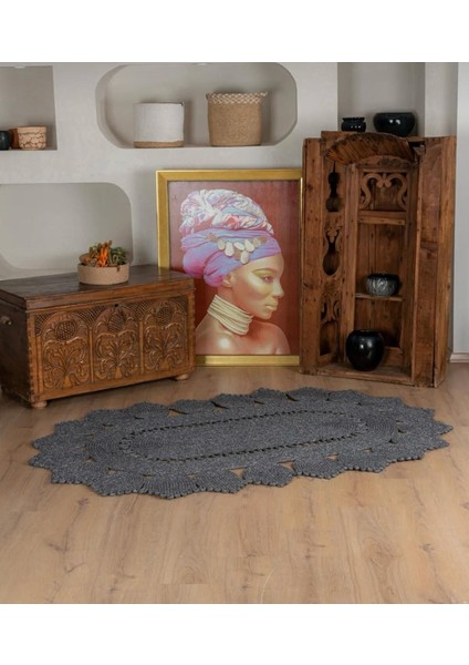 Hasır Jüt Halı El Örgüsü Halı Kilim Yıkanabilir Çift Taraflı Oval fiyatları