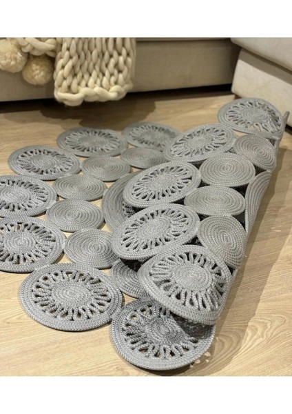 Hasır Jüt Halı El Örgüsü Halı Kilim Yıkanabilir Çift Taraflı Yuvarlak fırsatları