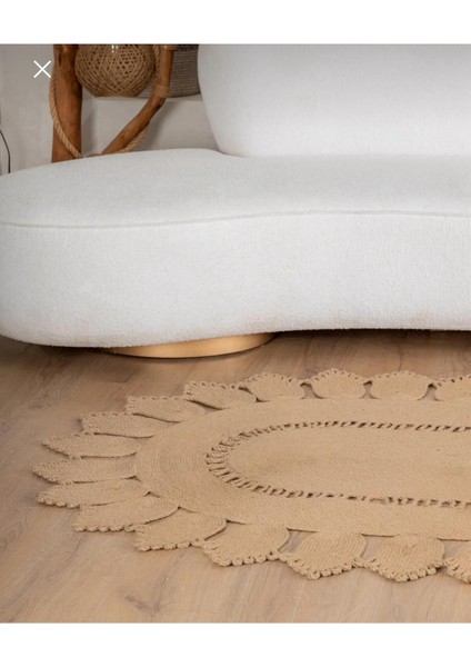 Hasır Jüt Halı El Örgüsü Halı Kilim Yıkanabilir Çift Taraflı Oval modelleri