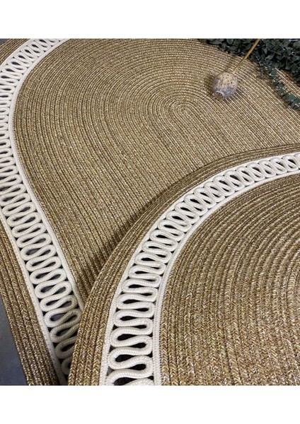 Hasır Jüt Halı El Örgüsü Halı Kilim Yıkanabilir Çift Taraflı Oval fiyatları