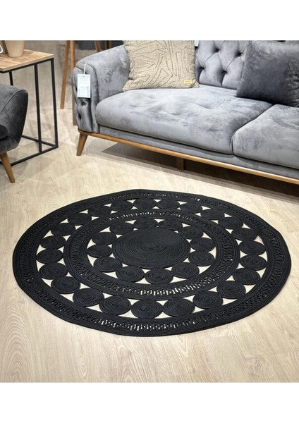 Jüt Hasır El Örgüsü Halı Kilim Yıkanabilir Çift Taraflı Yuvarlak fiyatları
