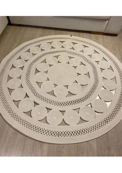 Jüt Hasır El Örgüsü Halı Kilim Yıkanabilir Çift Taraflı Yuvarlak fiyatları