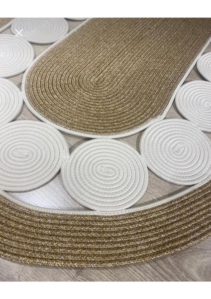 Hasır Jüt Halı El Örgüsü Halı Kilim Yıkanabilir Çift Taraflı Oval modelleri
