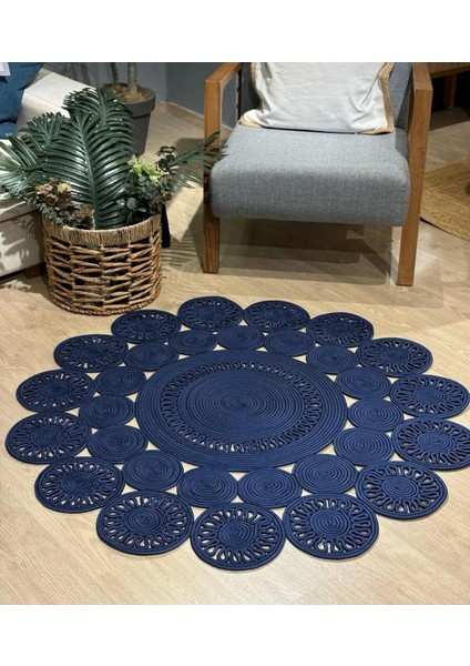 Jüt Hasır El Örgüsü Halı Kilim Yıkanabilir Çift Taraflı Yuvarlak fiyatları