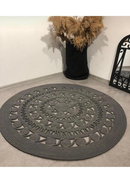 Jüt Hasır El Örgüsü Halı Kilim Yıkanabilir Çift Taraflı Yuvarlak fiyatları