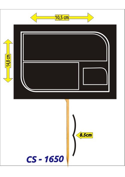 Ahşap Çubuklu Pvc Yaz-Sil Siyah Reyon Fiyat Etiketi 105X145CM.10'LU PK.1651