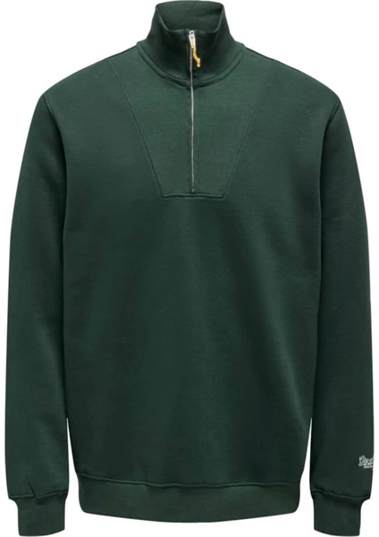 Jack & Jones Onsrıley Reg 1/4 Zıp Hıgh Neck Swt Zümrüt YEŞİLİ22030160