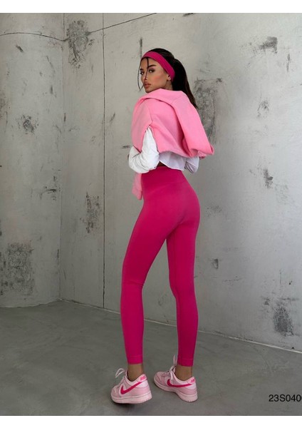 Neon Renklerde Yüksek Bel Dikişsiz Kadın Tayt - 501 modelleri