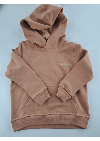 Kız / Erkek Unisex Çocuk Tek Sweatshirt Kapüşonlu Krem Renk modelleri