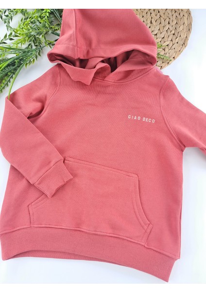 Kız / Erkek Unisex Çocuk Tek Sweatshirt Kapüşonlu Krem Renk