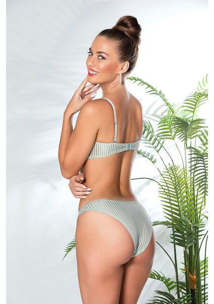 Straplez Lotus Sütyen ve Slip Külot Takım Mint Yeşili (MGP31761) fiyatları