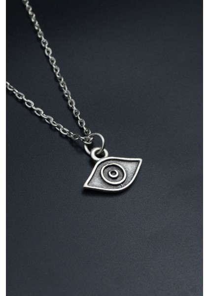 Minimal Göz Gümüş Kaplama Unisex Düz Zincir Kolye kod 760