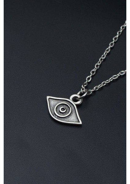 Minimal Göz Gümüş Kaplama Unisex Düz Zincir Kolye kod 760 modelleri