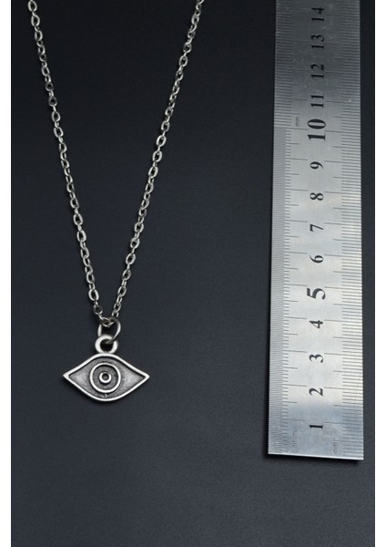 Minimal Göz Gümüş Kaplama Unisex Düz Zincir Kolye kod 760 fırsatları