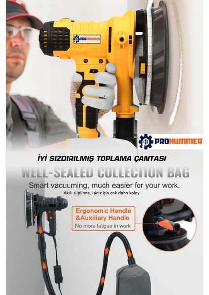 PH198 Toz Emişli Alçıpan Zımpara Makinesi (Sarı)