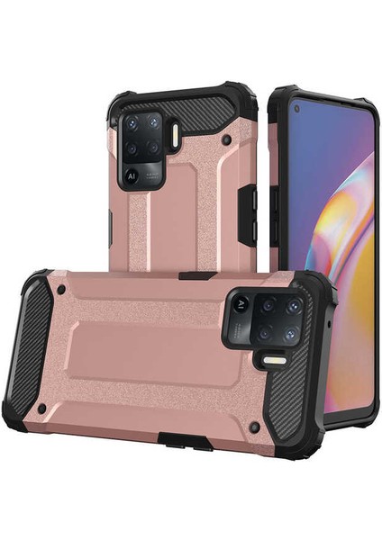 BBS Teknoloji Grup Oppo Reno 5 Lite Kılıf Crash Silikon Kapak - Rose Gold