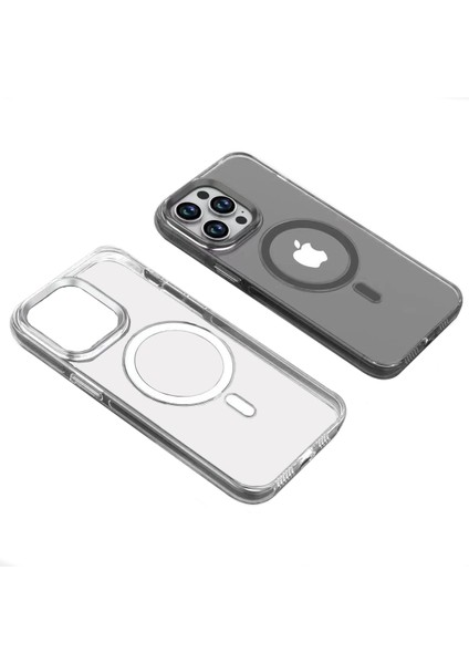 Apple iPhone 14 Pro Max Kılıf Wireless Şarj Özellikli Şeffaf Efsane Kapak - Renksiz