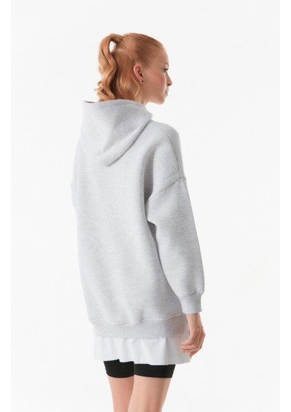 Basic Kapüşonlu Oversize Sweatshirt