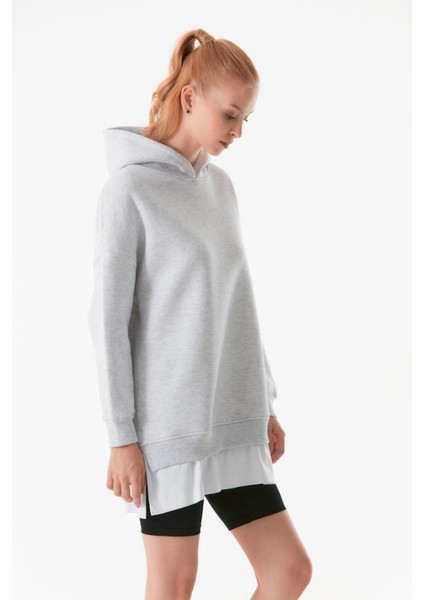 Basic Kapüşonlu Oversize Sweatshirt