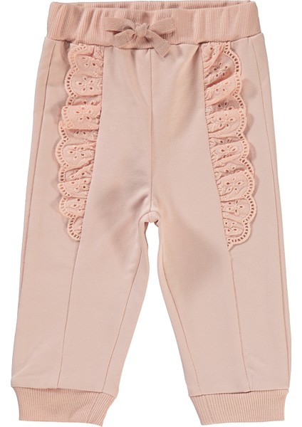 Kız Bebek Eşofman Altı 6-18 Ay Açık Pudra