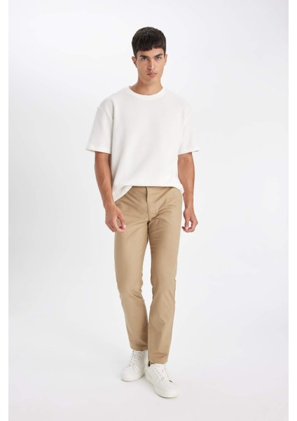 Regular Fit Normal Kesim Yazlık Düz Paça Chino Kanvas Pantolon D1526AX24SM