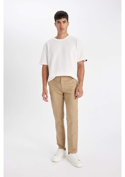 Regular Fit Normal Kesim Yazlık Düz Paça Chino Kanvas Pantolon D1526AX24SM