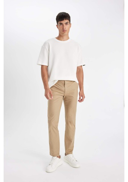 Regular Fit Normal Kesim Yazlık Düz Paça Chino Kanvas Pantolon D1526AX24SM