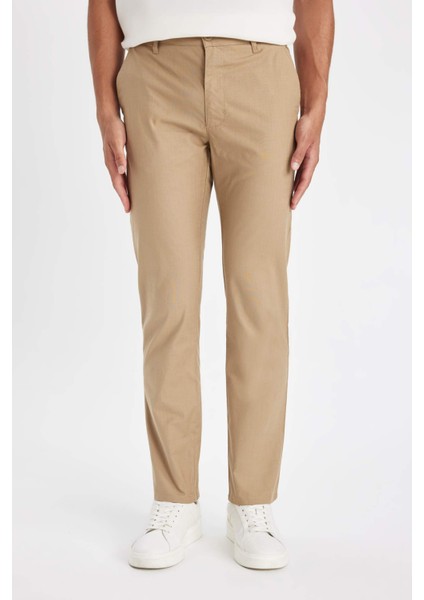 Regular Fit Normal Kesim Yazlık Düz Paça Chino Kanvas Pantolon D1526AX24SM