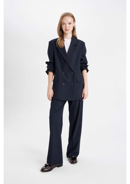 Wide Leg Kumaş Pantolon Geniş Bol Paça Esnek Belli Basic Düz Standart Boy D4356AX24AU