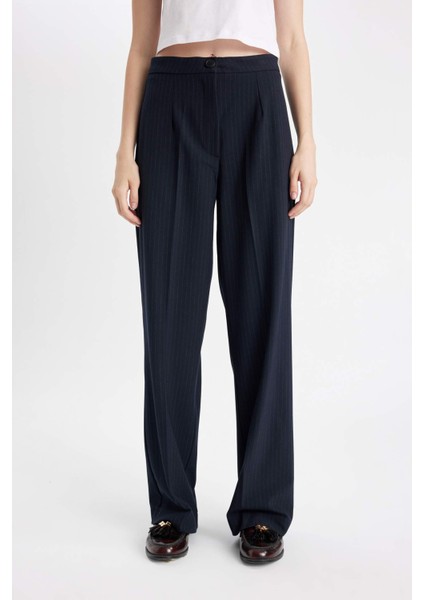 Wide Leg Kumaş Pantolon Geniş Bol Paça Esnek Belli Basic Düz Standart Boy D4356AX24AU fırsatları