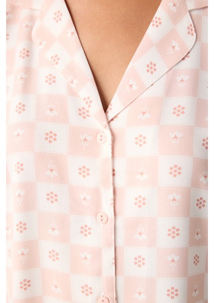 Pembe Gingham Pijama Takımı