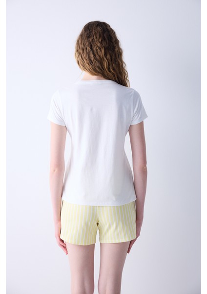 Lemon Açık Sarı Şortlu Pijama Takımı indirimleri