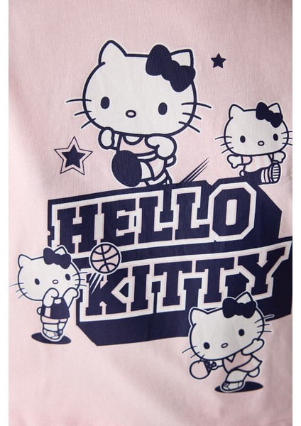 Pamuklu Sanrio Pembe Şortlu Pijama Takımı