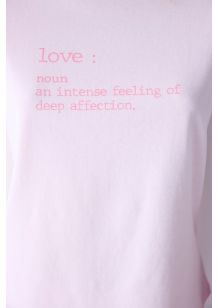 Love Pembe Şortlu Pijama Takımı