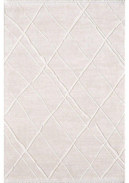 Murano 06430c Bej Krem Modern Çizgi Desen Halı