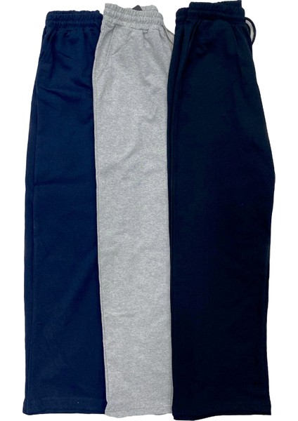 Kadın 3'lü Paket Salaş Dökümlü Eşofman Altı Pantolon 31566 Siyah-Grimelanj-Lacivert fiyatları