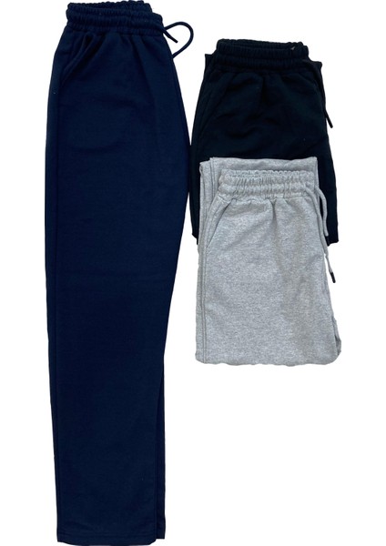 Erkek 3'lü Paket Düz Paça Eşofman 31569 Siyah-Grimelanj-Lacivert modelleri