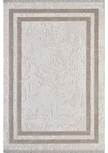 Murano 01361a Krem Bej Çizgi Desenli Yün Halı