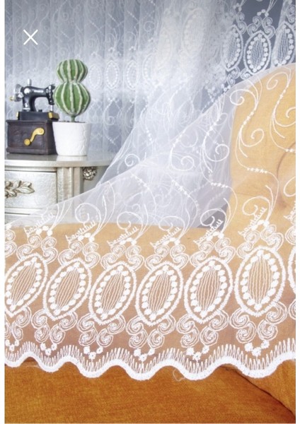 Üst Sanal Nakışlı Tül Perde (Sık 1x3 Pile) fırsatları