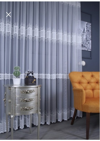 Üst Sanal Nakışlı Tül Perde (Normal 1x2,5 Pile) modelleri