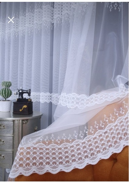 Üst Sanal Nakışlı Tül Perde (Normal 1x2,5 Pile) indirimleri