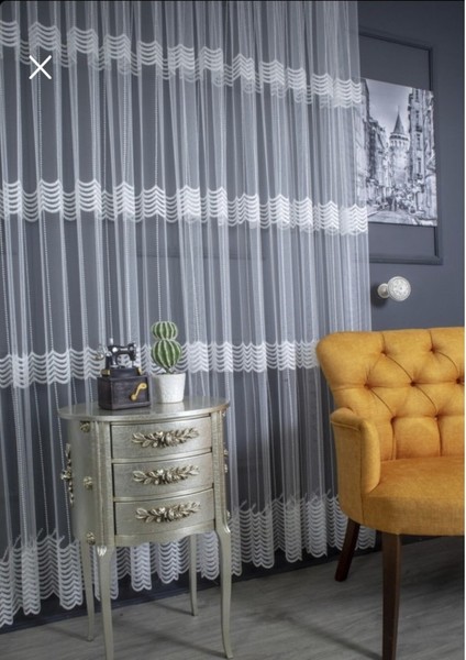 Üst Sanal Nakışlı Tül Perde (Sık 1x3 Pile) fiyatları