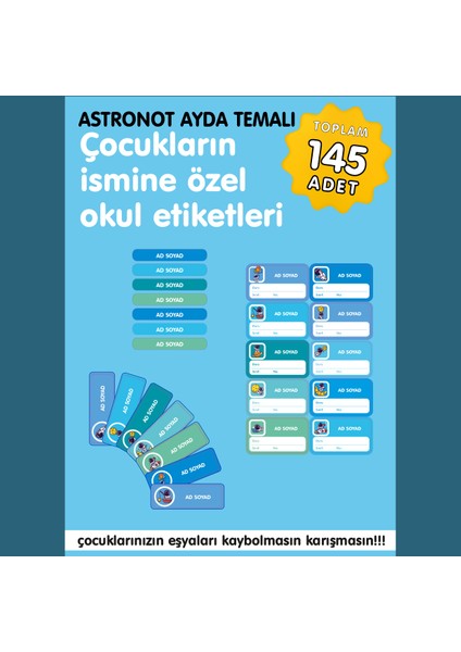 Astronot Ayda Okul Etiketi