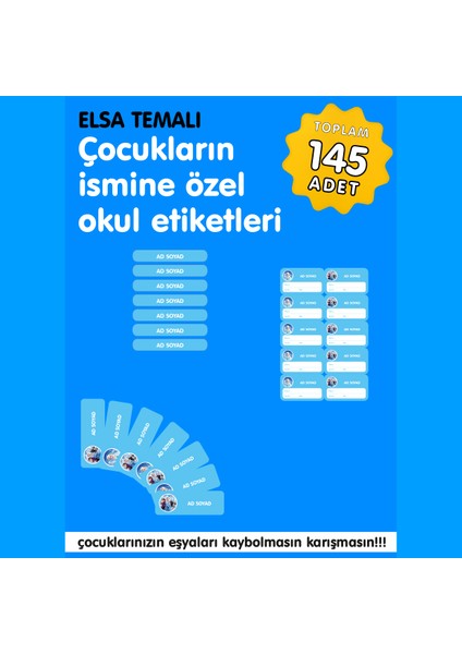 Elsa Temalı Ismeözel Okul Etiketi
